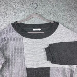 Amaryllis Patchwork Chunky Sweater Women XS/S Cable Knit Academia Lagenlook